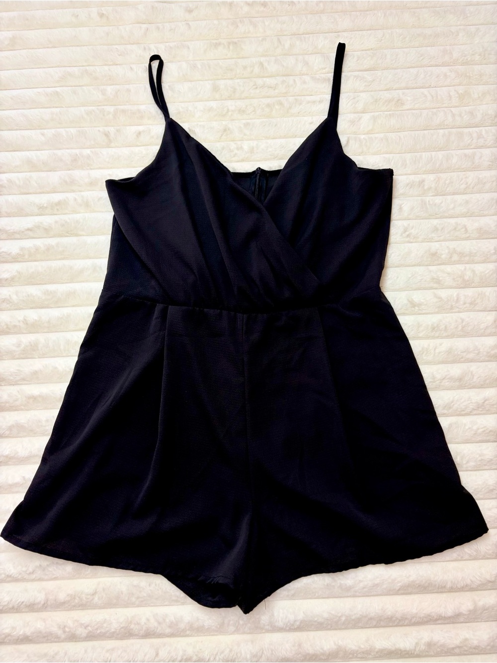 Women's Black Spaghetti-Strap Romper